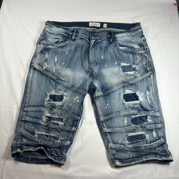 Fwrd Denim Distressed Shorts - Picture 1 of 8